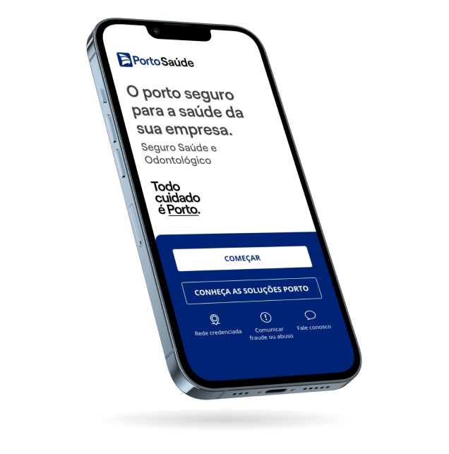 Tela do aplicativo Porto Seguro Saúde em smartphone, ilustrando a gestão digital do plano de saúde